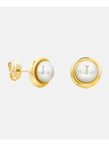 Diamant L'éternel Ohrringe aus 585 Gelbgold mit Perle