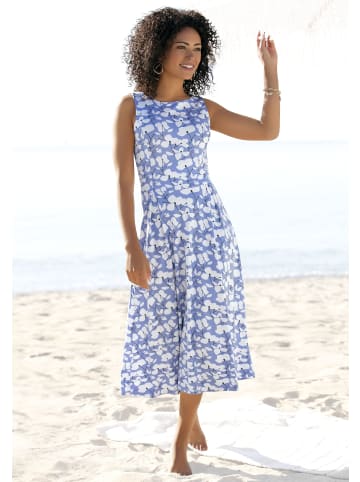 Beach Time Sommerkleid in blau-creme bedruckt