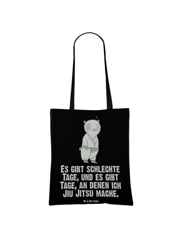 Mr. & Mrs. Panda Tragetasche Panda Jiu Jitsu mit Spruch in Schwarz