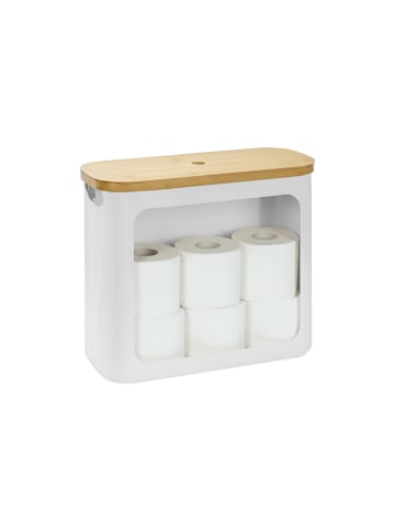 relaxdays Toilettenpapier Aufbewahrung in Weiß - (B)43 x (H)36 x (T)17 cm