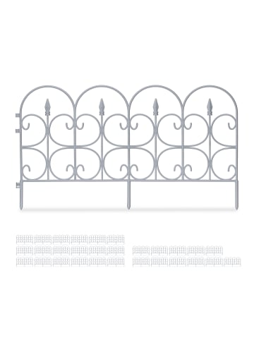 relaxdays 30 x Beetzaun in Grau - (B)68,5 x (H)38 cm