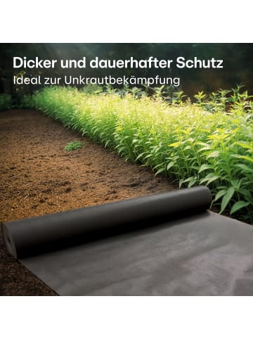 Praknu Unkrautvlies 50g/m² - 20m² mit 24 Erdankern - Wasserdurchlässig & UV-Stabil