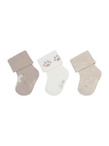 Sterntaler Baby Socken 3er-Pack Bär in sand