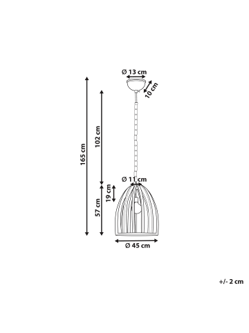 Beliani Pendelleuchten MANAIR in Braun - (W) 45 x (H) 165 x (L) 45 cm