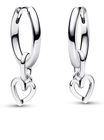 Pandora Damen-Schmuckset Silber-Creolen Freihändiges Herz