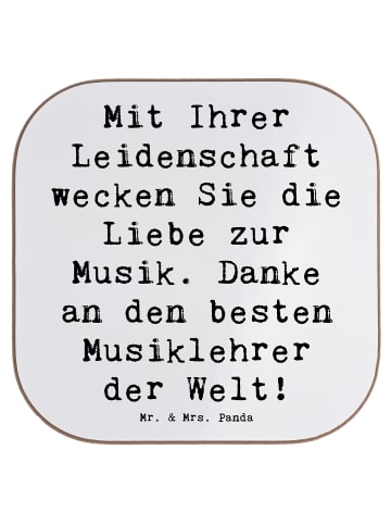 Mr. & Mrs. Panda Untersetzer Spruch Musiklehrer Liebe mit Spruch in Weiß
