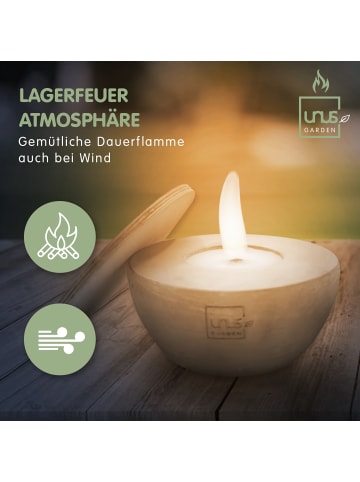 UNUS Outdoorkerze Kerzen quaderförmig 2er Set handgemacht in Grau