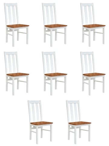 Feldmann-Wohnen Stühle Belluno Elegante weiß lackiert / Eichefarben 43 / 42 / 96cm