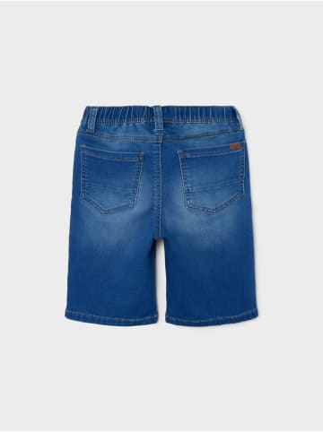 name it Long Shorts in dark blue denim