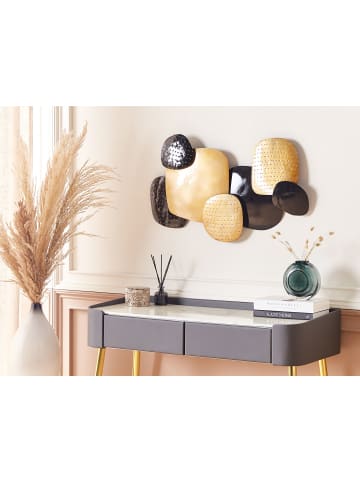 Beliani Wandobjekt HAFNIUM in Schwarz/Gold - (W) 80 x (H) 48 x (L) 5 cm