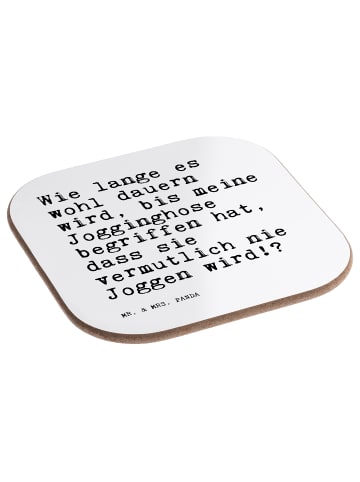 Mr. & Mrs. Panda Tischschoner Wie lange es wohl... mit Spruch in Weiß