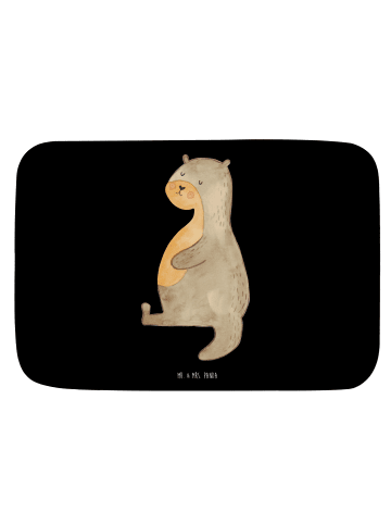 Mr. & Mrs. Panda Badematte Otter Bauch ohne Spruch in Schwarz