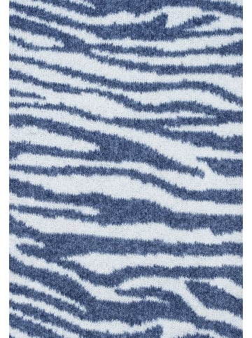 Faera Schal Zebramuster Dreiecksform Spitze Enden in Blau
