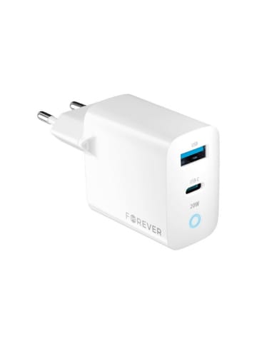 FOREVER Wandladegerät in Weiß PD, QC, Schnellladegerät USB Typ A, USB Typ in Weiß