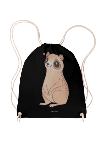 Mr. & Mrs. Panda Turnbeutel Plumplori Glücklich ohne Spruch in Schwarz