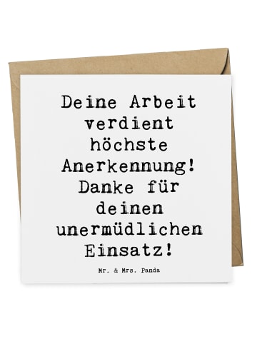 Mr. & Mrs. Panda Grußkarte Spruch Danke Pflegekraft mit Spruch in Weiß