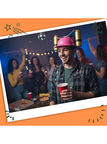 relaxdays 10 x Trinkhelm in Rosa