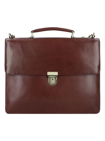 Leonhard Heyden Cambridge Aktentasche Leder 38 cm Laptopfach in rotbraun