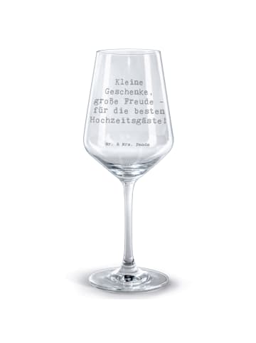 Mr. & Mrs. Panda Rotweinglas Spruch Gastgeschenke Freude mit Spruch in Transparent