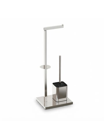 relaxdays WC Garnitur in Silber - (B)20 x (H)67,5 x (T)15,5 cm