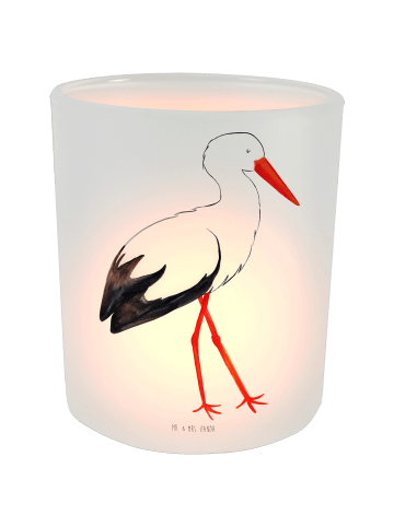 Mr. & Mrs. Panda Outdoor Windlicht Storch ohne Spruch in Transparent