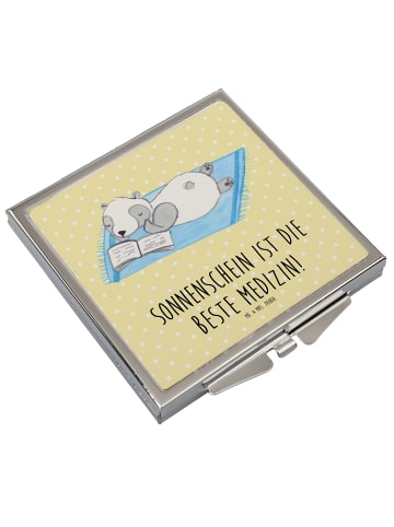Mr. & Mrs. Panda Kleiner Spiegel Sommer Sonnenschein mit Spruch in Gelb Pastell