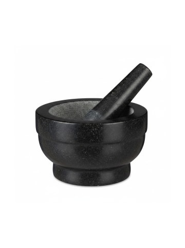 relaxdays Mörser mit Stößel in Schwarz - Ø 20 cm