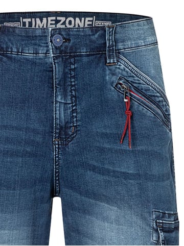 Timezone Cargo-Shorts Regular Fit Eingrifftaschen Wadenlang in Navy