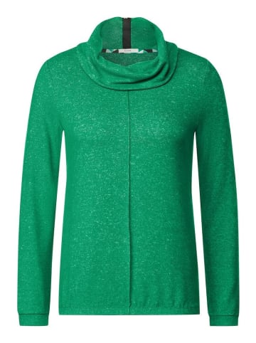 Cecil Langarmshirt in cosy easy green melange