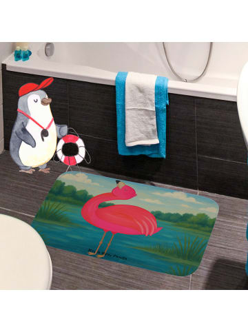 Mr. & Mrs. Panda teppich für bad Flamingo Stolz Design ohne Spruch in Weiß