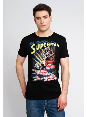 Logoshirt T-Shirt Superman in schwarz