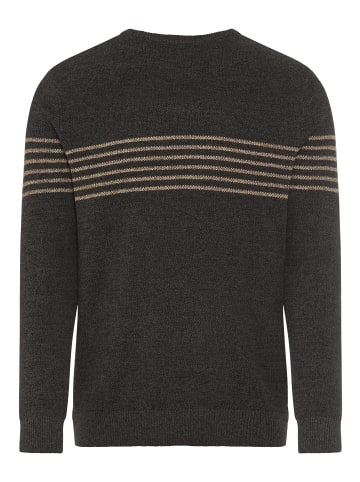 Man's World Rundhalspullover in grau melange