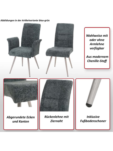 MCW 2er-Set Esszimmerstuhl G55, Dunkelgrau
