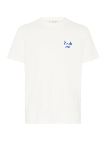 CASUAL FRIDAY Rundhals T-Shirt Spruchmuster Kurzarm Normallänge in Blau