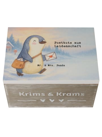 Mr. & Mrs. Panda Truhe Postbote Leidenschaft Design mit Spruch in Weiß