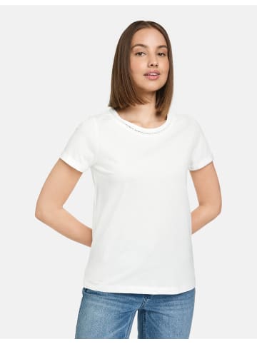 TAIFUN T-Shirt Kurzarm Rundhals in Offwhite