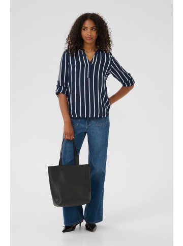 Kaffe Langarm-Bluse KAstridy Regular fit in Midnight Marine/Chalk