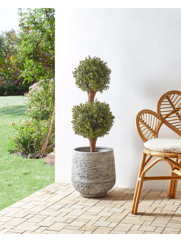 Beliani Kunstpflanze BUXUS BALL TREE in Grün/Schwarz/Braun