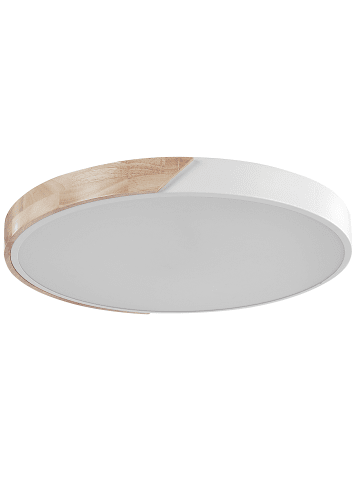 Beliani Deckenleuchten PATTANI in Weiß/Braun - (W) 51 x (H) 5 x (L) 51 cm