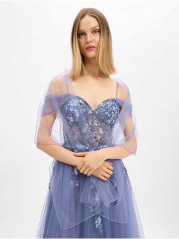 Unique Abendkleid in indigo - 0001