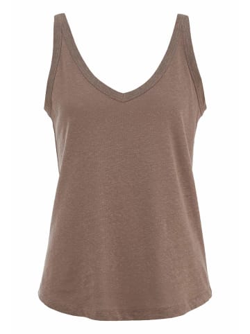 Hessnatur Jersey Top Regular in mocca
