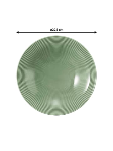 Seltmann Weiden 6er Set Suppenteller Beat Color Glaze in ø 22,5 cm in Salbeigrün
