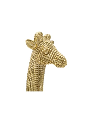 Mauro Ferretti Giraffenstatue aus goldenem Kunstharz, 19,8 x 8 x 40 cm