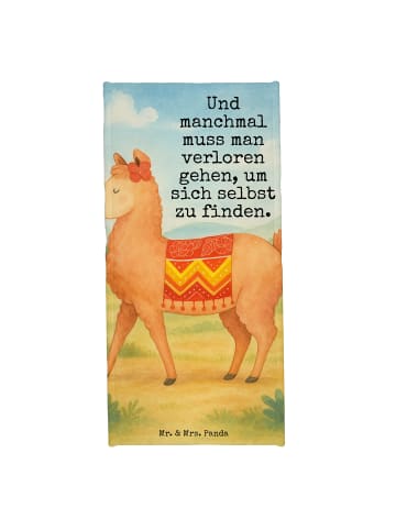 Mr. & Mrs. Panda Badehandtuch Alpaka Stolz Design mit Spruch in Kaktus Grün