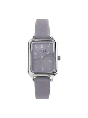 Lucardi Lederimitat Quarz Regal Silber