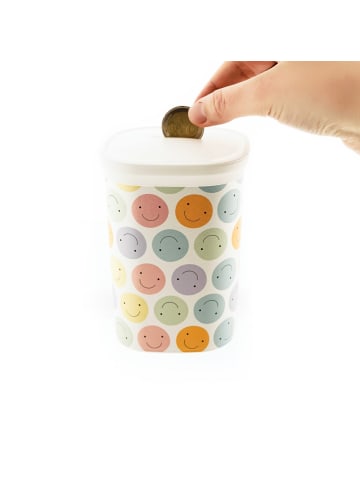 COFI 1453 Spardose aus Kunststoff – Sicheres Sparen für Kinder und Erwachsene in Weiß