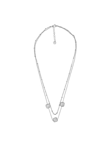 ANELY Layering Halskette mit Perlmutt Stein Anhänger Modeschmuck in Silber