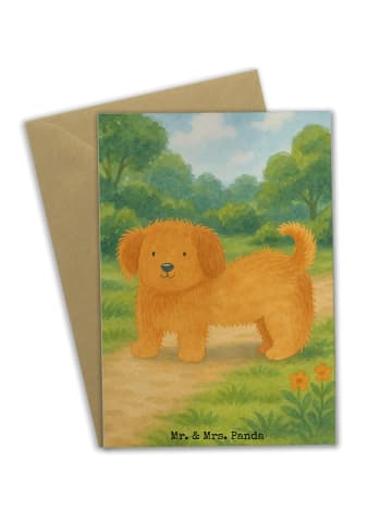Mr. & Mrs. Panda neujahrskarte Hund Flauschig Design ohne Spruch in Weiß