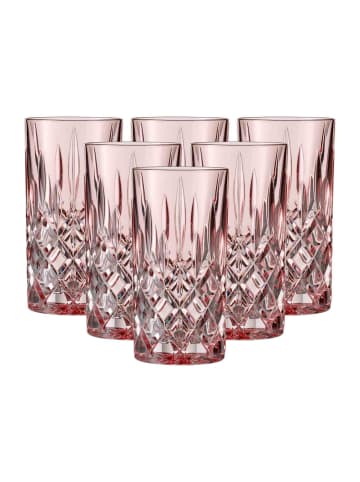 Nachtmann 6er Set Longdrinkgläser Noblesse Colors 395 ml in Rosé