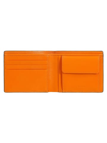 DuDu Up! Geldbörse RFID Schutz Leder 10.5 cm in black-orange